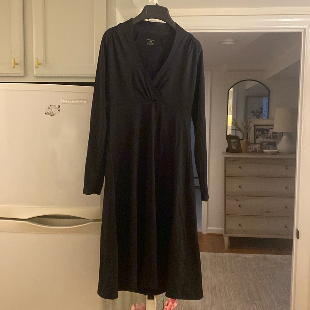 Patagonia black dress, mid-length
